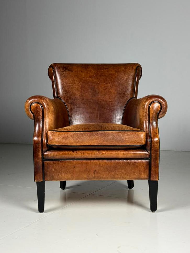 Fauteuil schapenleer klassiek, Huis en Inrichting, Fauteuils, Gebruikt, 75 tot 100 cm, Ophalen