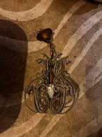 Vintage kroonluchter met glazen kralen, Ophalen of Verzenden, Gebruikt, Metaal