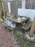 Picknicktafel, Tuin en Terras, Gebruikt, Hout, Ophalen, Vierkant