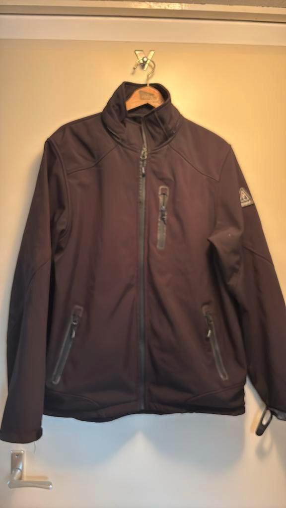 Zwarte Lizard softshell met fleece winterjack mt XL, Kleding | Heren, Jassen | Winter, Zo goed als nieuw, Maat 56/58 (XL), Zwart