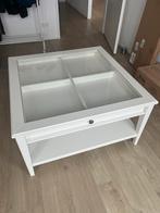 Witte IKEA LIATORP Koffietafel met Glazen Blad, Ophalen, Gebruikt, 50 tot 75 cm, Vierkant