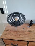Zwarte Rieten Tafellamp - Ø30cm, Huis en Inrichting, Lampen | Tafellampen, Ophalen, Zo goed als nieuw, Minder dan 50 cm