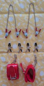 Klemmen en handboeien ( Rood), Sieraden, Tassen en Uiterlijk, Ophalen of Verzenden, Nieuw