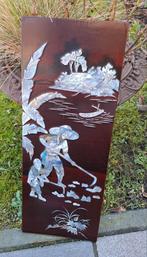 Prachtige lakpaneel of wandpaneel parelmoer ingelegd, Antiek en Kunst, Ophalen of Verzenden