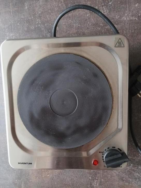 Inventum Elektrische Kookplaat - 1 Pit - 1500W, Witgoed en Apparatuur, Kookplaten, Gebruikt, Vrijstaand, Elektrisch, 3 kookzones of minder