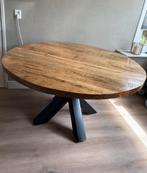 Ronde tafel mangohout, Huis en Inrichting, Tafels | Eettafels, Ophalen, Zo goed als nieuw, Rond, 100 tot 150 cm