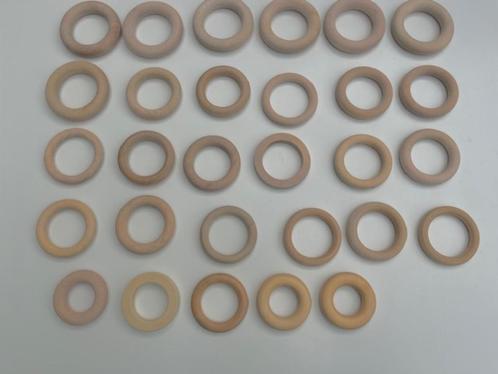 Houten ringen-figuurtjes - siliconen kralen en rammelkralen, Hobby en Vrije tijd, Overige Hobby en Vrije tijd, Zo goed als nieuw