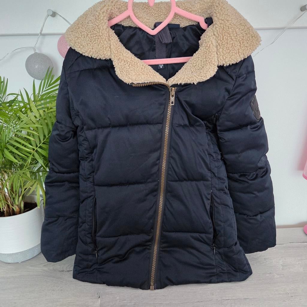 Like Flo donkerblauwe winterjas maat 128 voor meisjes, Gebruikt, Like Flo, Meisje, Ophalen of Verzenden