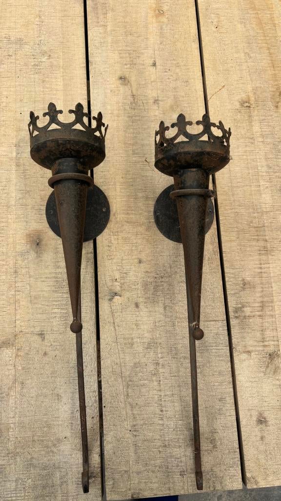 2 mooie muur kandelaars, Antiek en Kunst, Ophalen of Verzenden, Koper of Brons