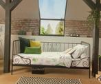 Metalen bed Alice 1 persoon incl matras/lattenbodem, Huis en Inrichting, Slaapkamer | Bedden, 90 cm, Eenpersoons, Zwart, Ophalen of Verzenden