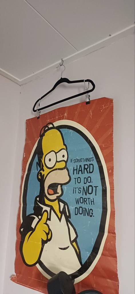 Grote Homer Simpson poster met gebruikssporen, Verzamelen, Deurposter of groter, Ophalen of Verzenden, Film en Tv, Rechthoekig Staand