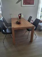 Eetkamertafel met 4 stoelen, Ophalen, 50 tot 100 cm, Zo goed als nieuw, 150 tot 200 cm