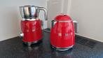 Smeg waterkoker 0,8 Liter en Melkschuimer Rood, Ophalen, Zo goed als nieuw, Elektrische melkopschuimer
