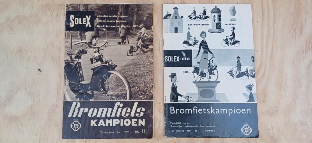 Bromfiets  Kampioen  nov. 1959 en feb. 1962 met  SOLEX., Ophalen of Verzenden, Gebruikt