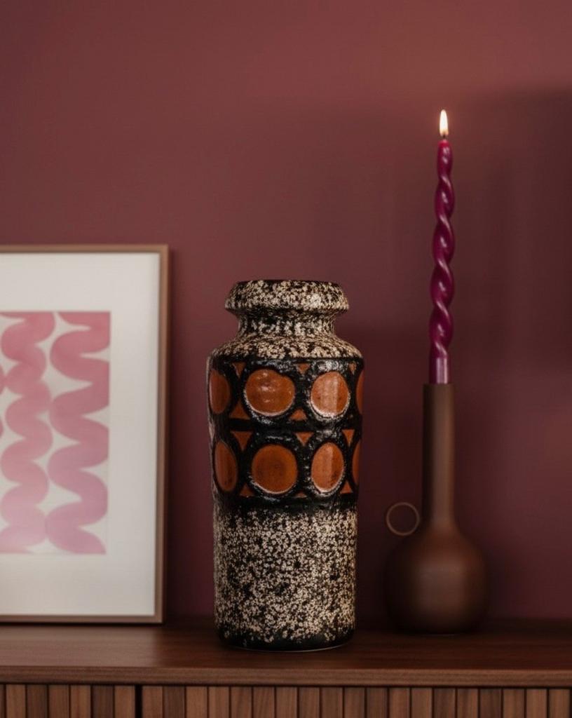 Vintage Scheurich vaas (HKliving stijl), Overige kleuren, Aardewerk of Porselein, Ophalen of Verzenden, Zo goed als nieuw