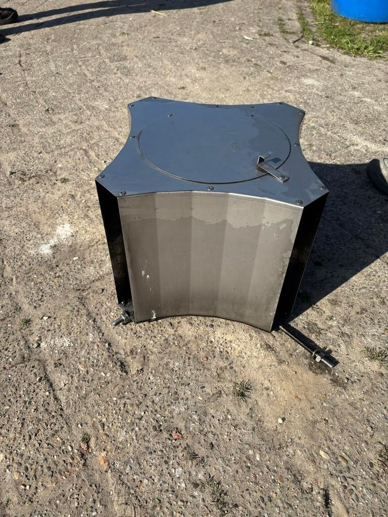 Trekkap kachel - Roestvrijstalen buitenkachel, Huis en Inrichting, Kachels, Gebruikt, Houtkachel, Ophalen of Verzenden, Vrijstaand