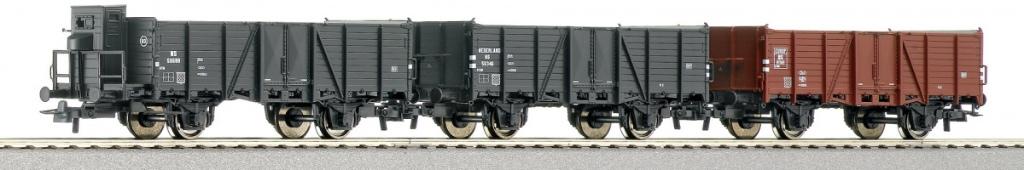 Roco 66055 set 3 NS open bakwagen (GTMK) tp. III - HO, Gelijkstroom, Ophalen of Verzenden, NS, Roco