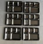 6 Inox Stapelbare Borden - Handige Serveeroplossing, Overige materialen, Ophalen of Verzenden, Zo goed als nieuw, Bord(en)