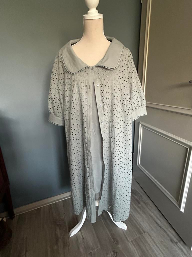 Zizzi lange blouse broderie anglaise maat 58/60, Kleding | Dames, Grote Maten, Ophalen of Verzenden, Zo goed als nieuw, Groen