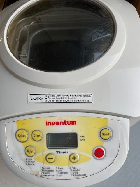Broodbakmachine van Inventum, Gebruikt, Ophalen, Met timer, Kijkvenster
