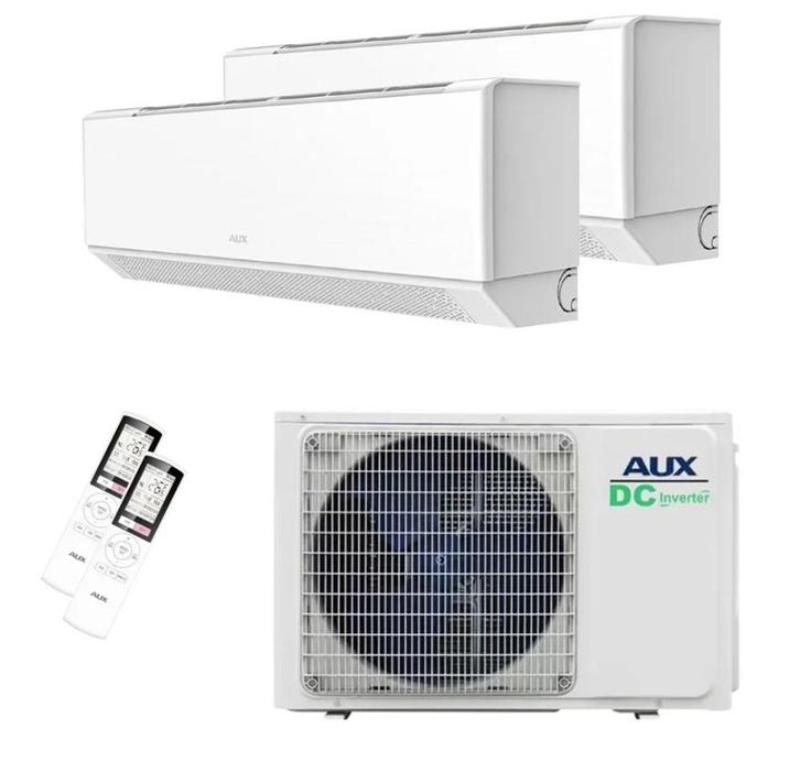 Aux Duo-Split “C-Serie Deluxe” COOL&HEAT + WiFi nieuw, Witgoed en Apparatuur, Airco's, Nieuw, Wandairco, 100 m³ of groter, 3 snelheden of meer