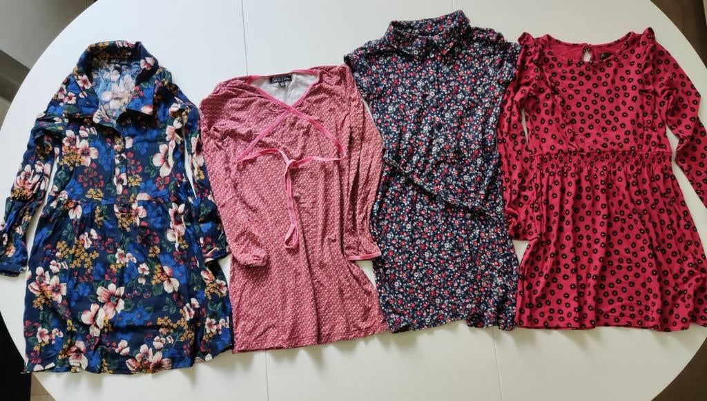 4 Jurkjes Petit Louie maat 122-128, Meisje, Ophalen of Verzenden, Zo goed als nieuw, Jurk of Rok