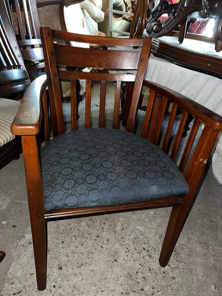 4 Bannink Jugendstil Kersenhouten Eetkamer Armstoelen, Ophalen