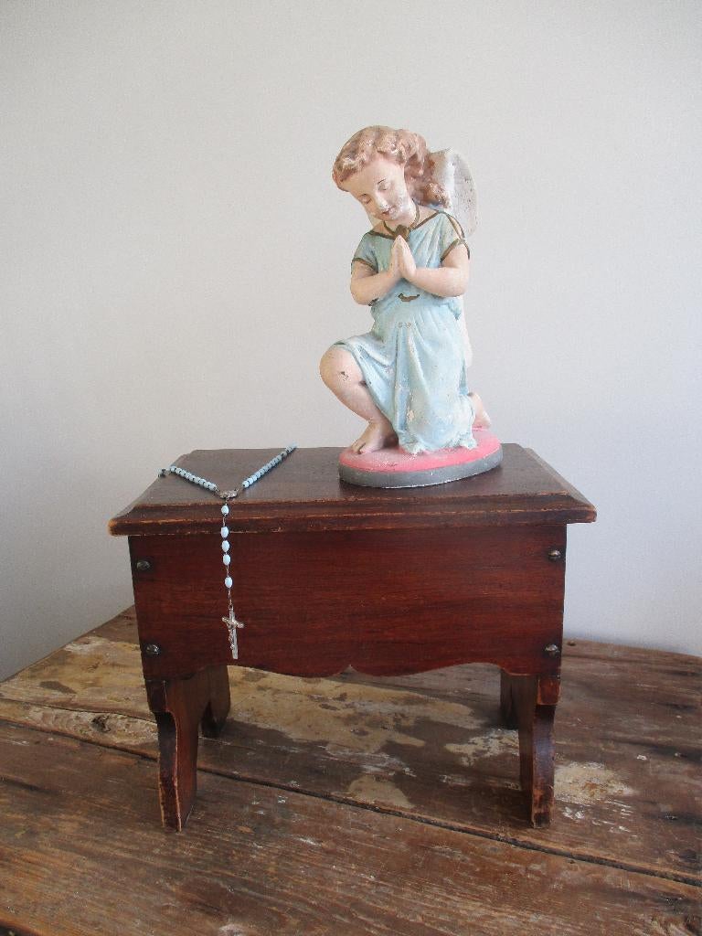 oud brocante vensterbank bankje met opberg vak, Antiek en Kunst, Curiosa en Brocante, Ophalen of Verzenden