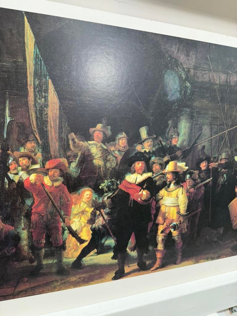 Zeefdruk De Nachtwacht, Antiek en Kunst, Kunst | Schilderijen | Klassiek, Ophalen of Verzenden