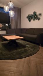 Moderne Hoekbank met Longchair - Donkergrijs Stof, Huis en Inrichting, Banken | Complete zithoeken, Ophalen, Gebruikt, Stof, Modern