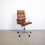 3x  Vitra Eames EA 219 Bureaustoel Kastanje Leer – Aluminium