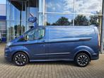 Ford Transit Custom 310 2.0 TDCI L1H1 Sport 170 pk automaat, Auto's, Euro 6, 4 cilinders, Blauw, Leder en Stof