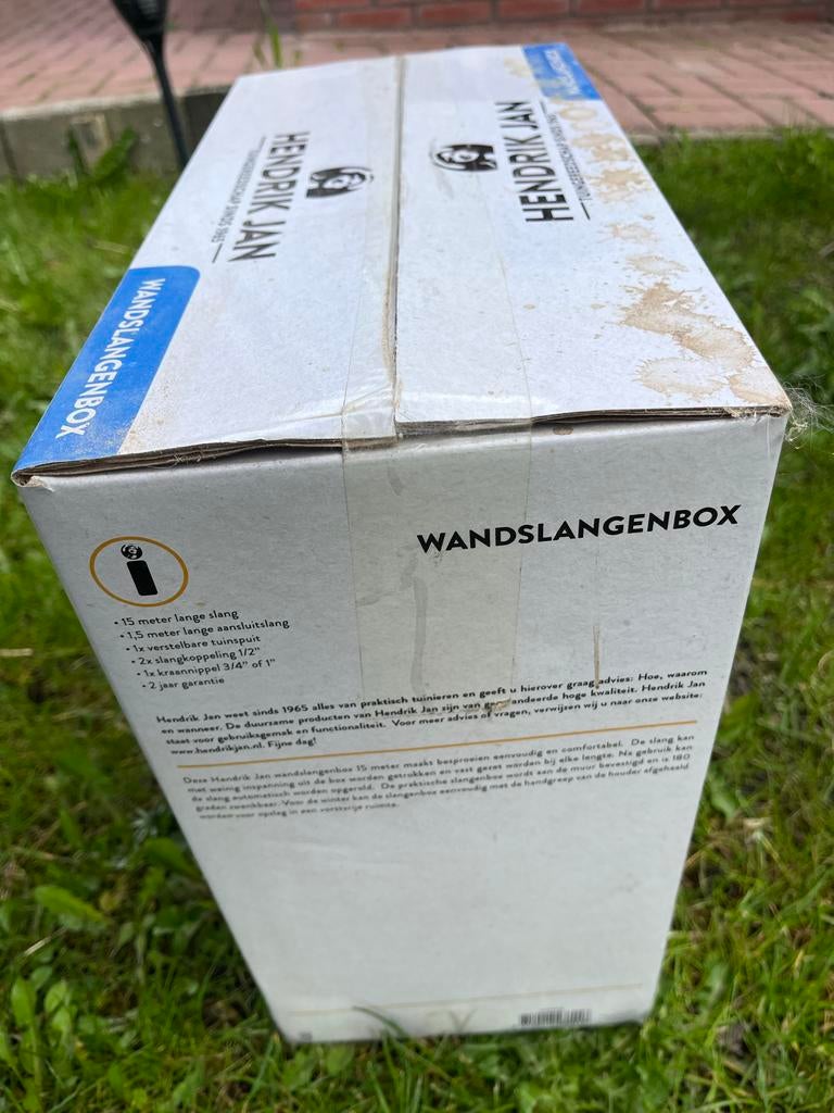 Hendrik Jan Wandslangenbox - 15 meter tuinslanghaspel, Tuin en Terras, Tuinslangen, Ophalen of Verzenden, Nieuw, Tuinslanghaspel
