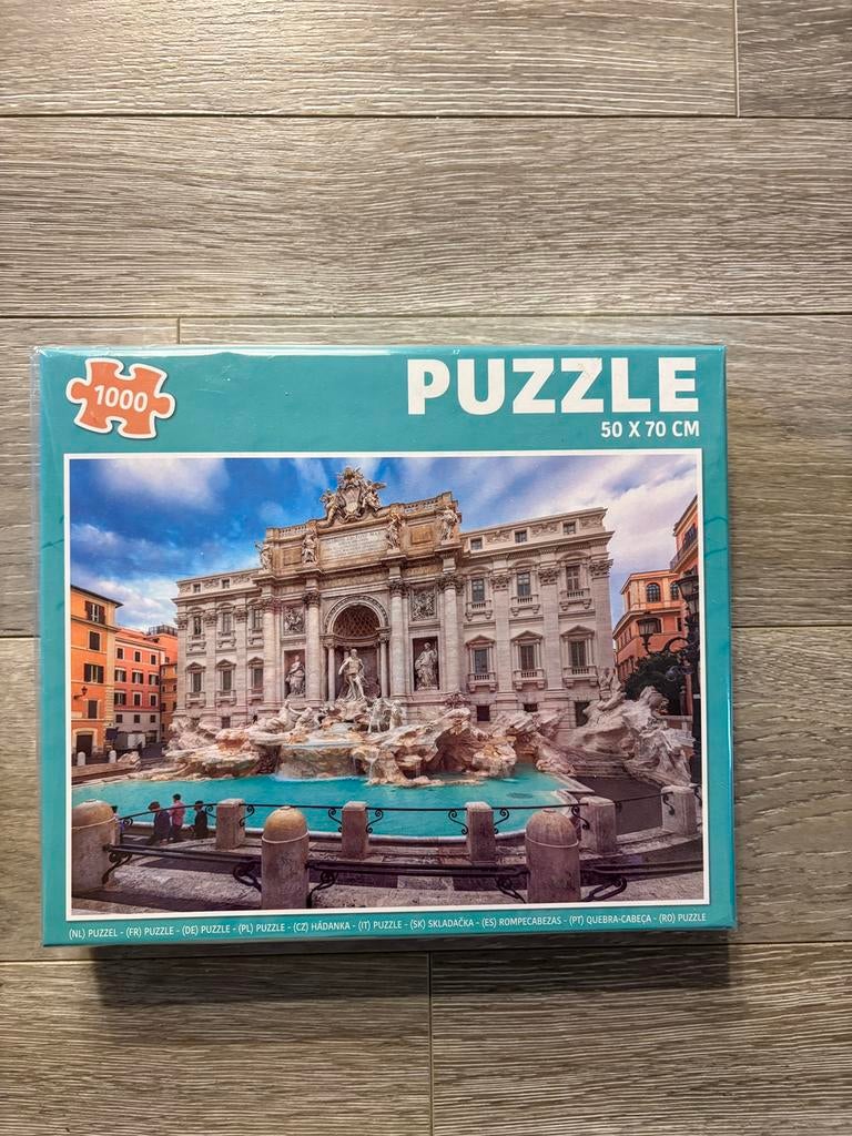 Puzzel 1000 stukjes trevifontein Rome, Ophalen of Verzenden, 500 t/m 1500 stukjes, Gebruikt, Legpuzzel