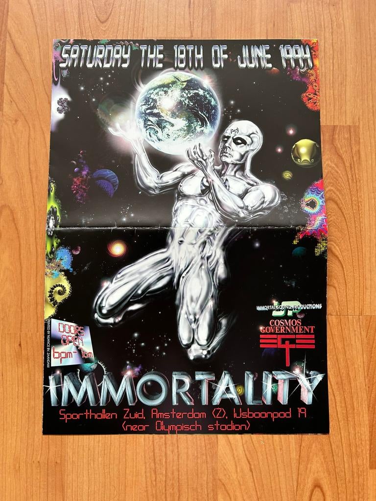 Houseflyer-Miniposter "Immortality" Sporthallen Zuid 18/6/94, Verzamelen, Posters, Ophalen, A1 t/m A3, Muziek, Rechthoekig Staand
