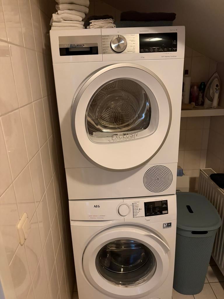 Zo goed als nieuwe wasmachine en droger tekoop, Ophalen, Zo goed als nieuw, 1200 tot 1600 toeren, 85 tot 90 cm