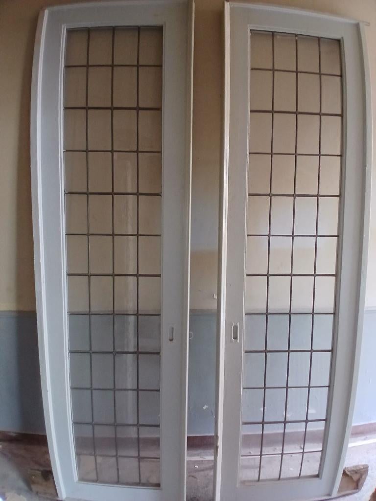 Glas in lood schuifdeuren, Antiek en Kunst, Ophalen