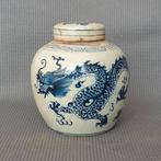 Chinese antieke blauw-witte pot met drakenpatroon, Ophalen of Verzenden
