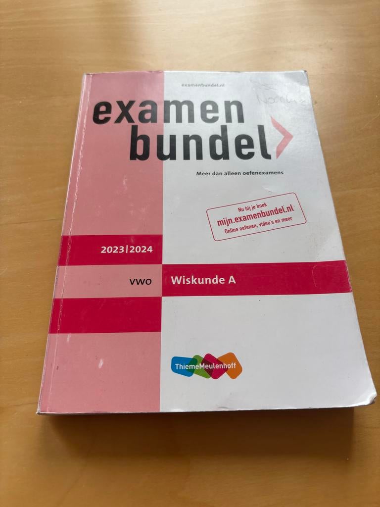 Examenbundel 2023-2024 VWO Wiskunde A, Boeken, Schoolboeken, Ophalen of Verzenden, Zo goed als nieuw, VWO, Wiskunde A