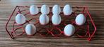 Rood vintage eierrekje voor 18 eieren, Ophalen of Verzenden, Gebruikt