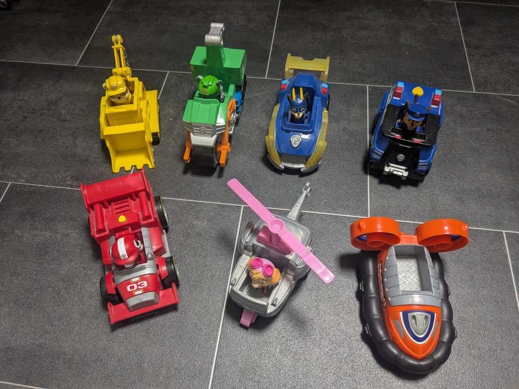 Paw Patrol Voertuigen Set - 7 Stuks, Ophalen of Verzenden, Gebruikt