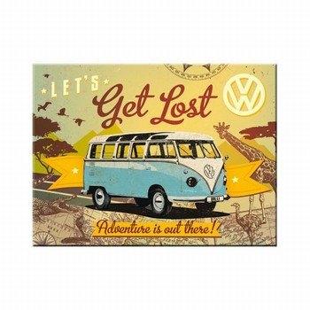 Volkswagen lets get lost Bulli magneet reclame magneet deco, Ophalen of Verzenden, Nieuw, Auto's