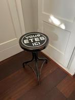 Metalen krukje met tekst, Ophalen, Gebruikt, IJzer