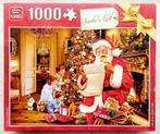 King puzzel Santa's List Kerst 1000 compleet, Ophalen of Verzenden, 500 t/m 1500 stukjes, Zo goed als nieuw, Legpuzzel