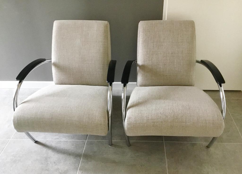 2X Gelderland fauteuil 5470 Jan des Bouvrie als nieuw i, Ophalen, 75 tot 100 cm, Zo goed als nieuw, Stof