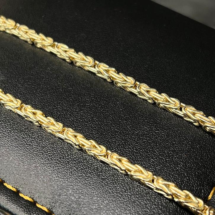 14 karaat gouden koningsketting massieve schakel, Sieraden, Tassen en Uiterlijk, Kettingen, Nieuw, Goud, Ophalen of Verzenden