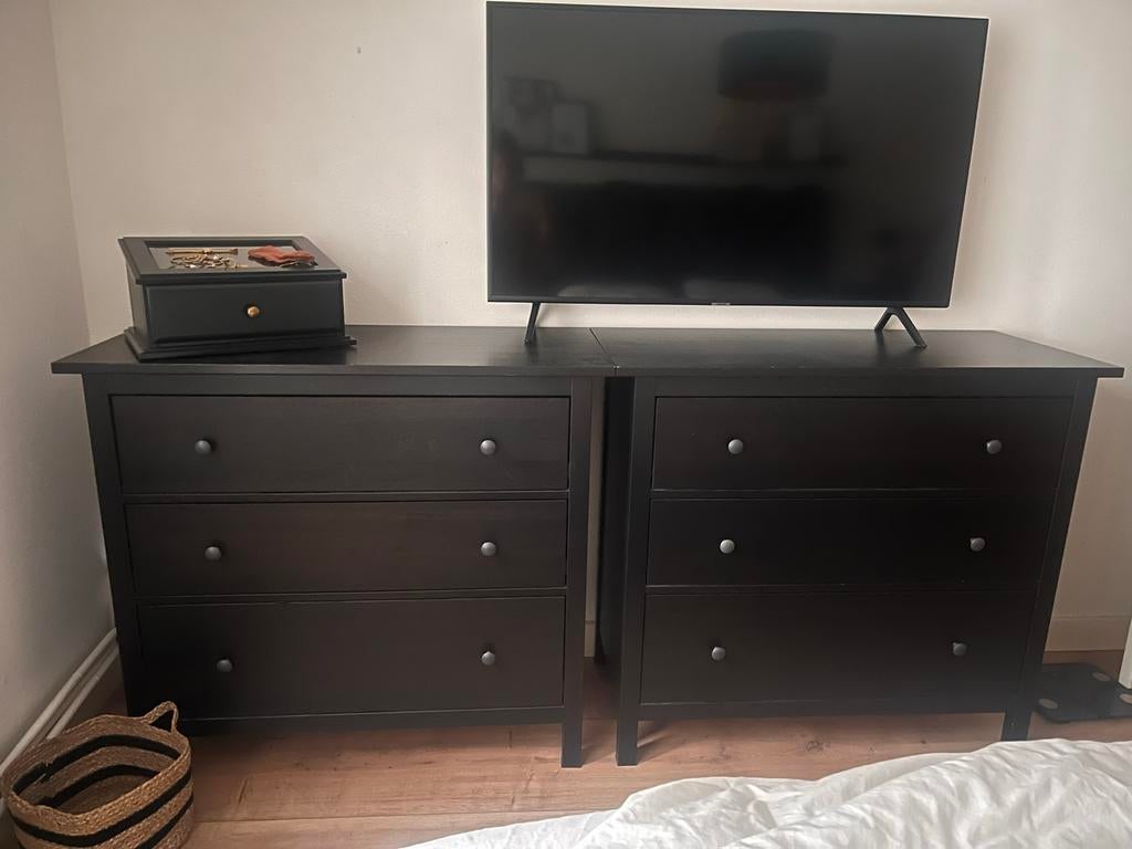 2 zwarte IKEA commodes / ladekasten 108x96 cm, Huis en Inrichting, Ophalen, Gebruikt, 100 tot 150 cm, 3 of 4 laden