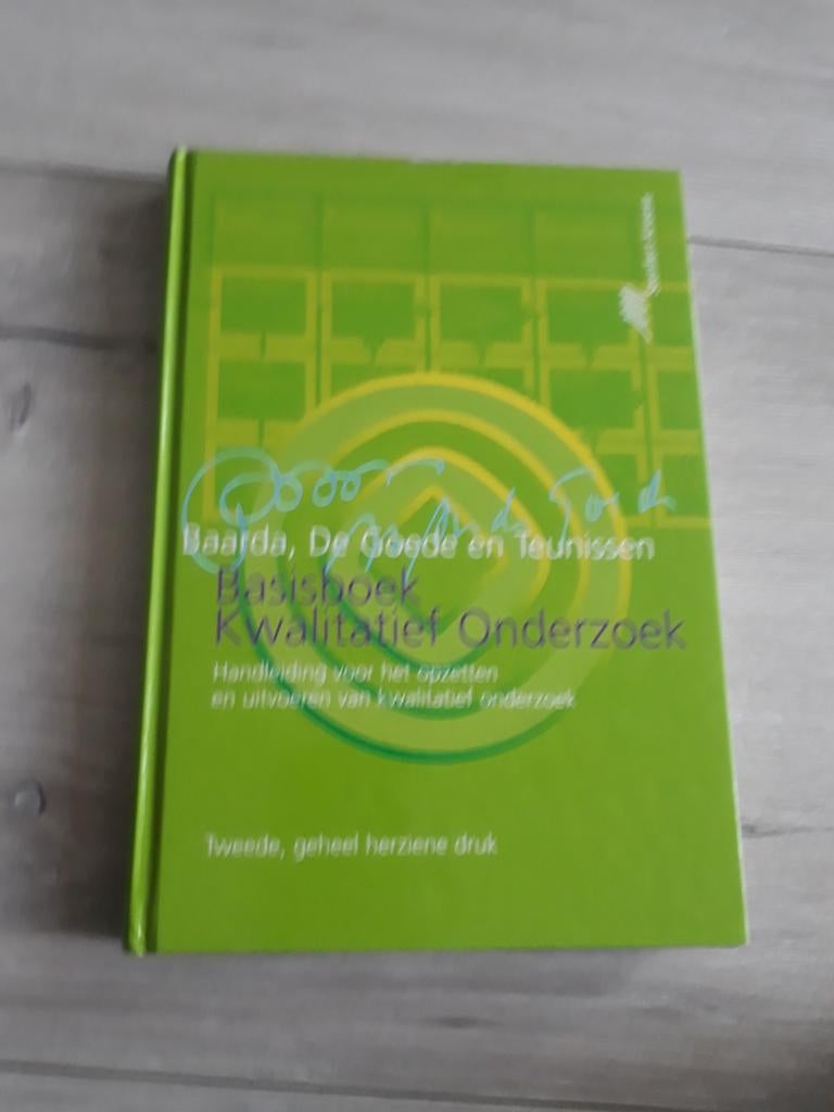 Basisboek Kwalitatief Onderzoek - Baarda, De Goede, Boeken, Baarda, De Goede en Teunissen, Zo goed als nieuw, Gamma, HBO