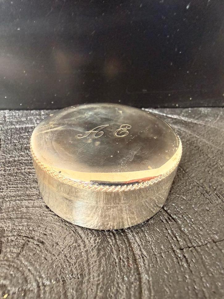 Zilveren doosje 800 met initialen AE, Antiek en Kunst, Antiek | Goud en Zilver, Zilver, Verzenden