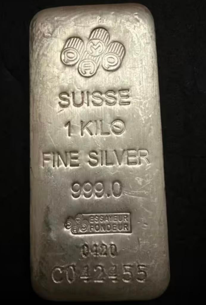 1 Kilo Fine Silver baar 999.0 Suisse, Postzegels en Munten, Munten | Europa | Euromunten, Zilver, Overige landen, Losse munt, Overige waardes